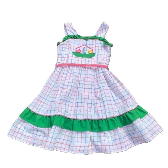 Vintage Other - Polly Flinders Vintage Dress 6X Primary Color Plastic Bead Animal Embellish RARE